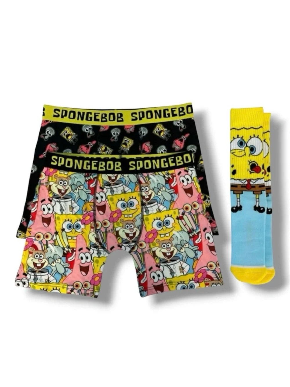 3-Pack Men's Sponge Bob Square Pants 2-Pack Boxer Brief and Crew Sock Set - NWT